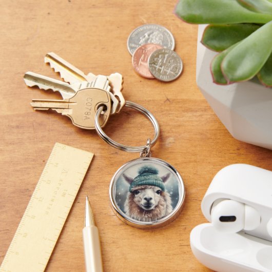 Sweet Winter Alpaca, op maat Sleutelhanger (Bureau)