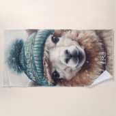 Sweet Winter Alpaca, op maat Strandlaken (Voorkant)