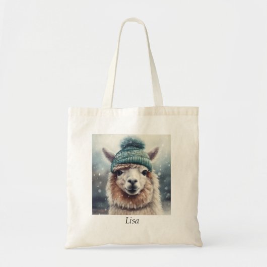 Sweet Winter Alpaca, op maat Tote Bag (Voorkant)