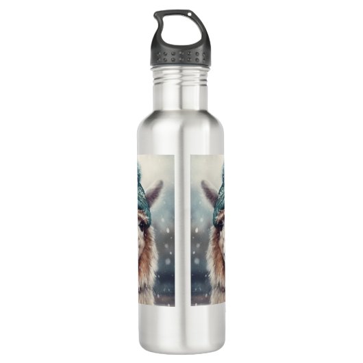 Sweet Winter Alpaca, op maat Waterfles (Achterkant)