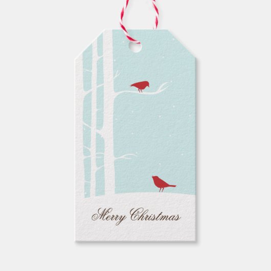 Sweet Winter Birds Kerstmis Cadeaulabel (Voorkant)