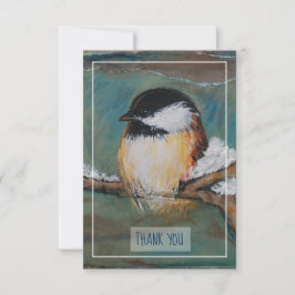 Sweet Winter Chickadee Bird Painting Bedankt