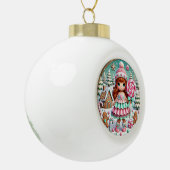 Sweet Winter Christmas Feestelijk Meisje Snoep Keramische Bal Ornament (Links)