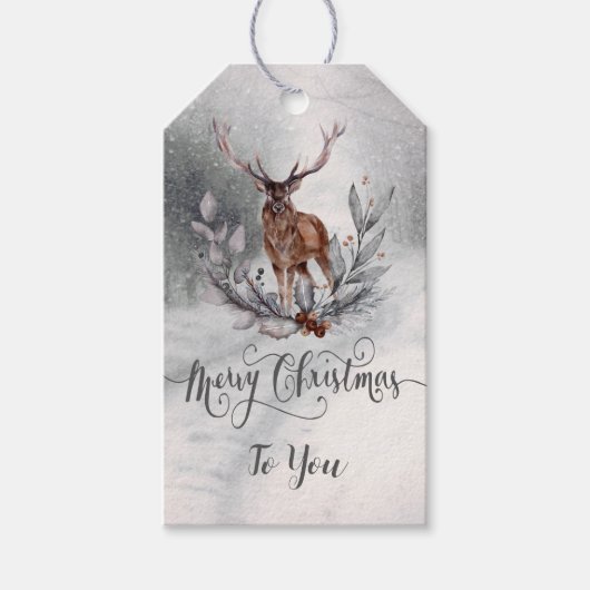 Sweet Winter Deer kerstcadeaus Cadeaulabel (Voorkant)