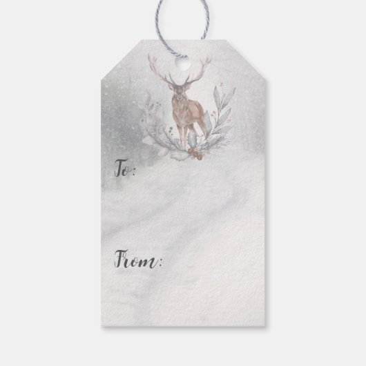 Sweet Winter Deer kerstcadeaus Cadeaulabel (Achterkant)