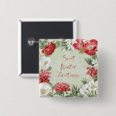 Sweet Winter Greetings Vierkante Button 5,1 Cm (Voorkant /achterkant)