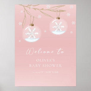Sweet Winter Sneeuwvlok Baby shower Welkomstbord Poster
