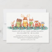 Sweet Winter Woodland Animals Baby shower Kaart (Voorkant)
