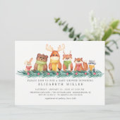Sweet Winter Woodland Animals Baby shower Kaart (Staand voorkant)