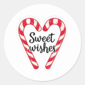 Sweet Wishes Christmas Sticker | Candy Cane Heart  (Voorkant)