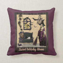 Sweet Witchy Home Paars Kussen