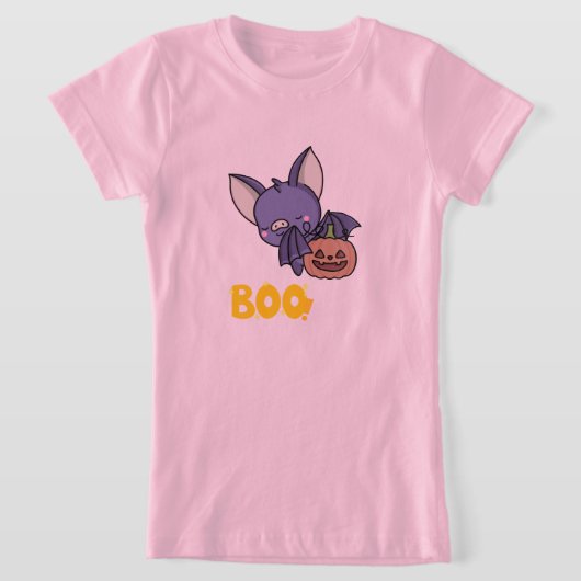 Sweet Women Design T-shirt, Boo Girl Pumpkin Shirt (Laagn)