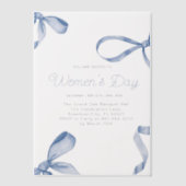 Sweet Women's Day Fancy Bow History Month Vellum Uitnodigingen (Voorkant)