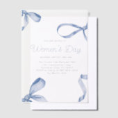 Sweet Women's Day Fancy Bow History Month Vellum Uitnodigingen (Offset)