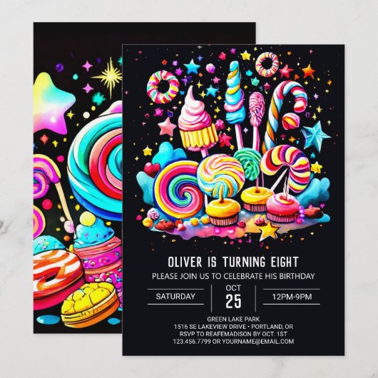 Sweet Wonderland Viering Verjaardag Kaart (Voorkant / Achterkant)