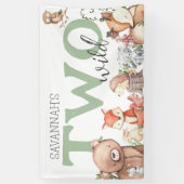 Sweet Woodland Animal 2e verjaardag Spandoek (Verticaal)