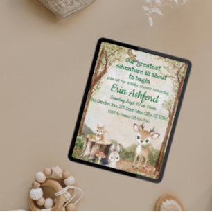 Sweet Woodland Animal Adventure begint met Baby sh Kaart
