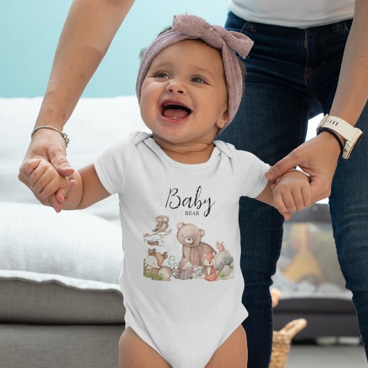 Sweet Woodland Animal Baby-Beer Romper