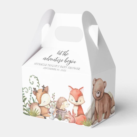 Sweet Woodland Animal Baby shower Bedankdoosjes (Voorkant Zijde)