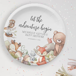 Sweet Woodland Animal Baby shower Paper Borden Papieren Bordje