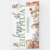 Sweet Woodland Animal Birthday Party Banner (Verticaal)