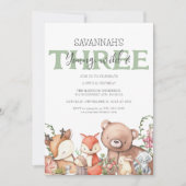 Sweet Woodland Animal Kinderen Birthday Party Kaart (Voorkant)