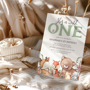 Sweet Woodland Animal Kinderen Birthday Party Kaart