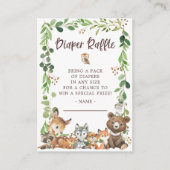 Sweet Woodland Animals Baby Diaper Raffle Informatiekaartje (Voorkant)