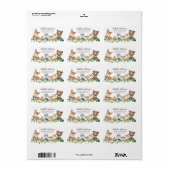Sweet Woodland Animals Baby shower Adres Label (Full Sheet)