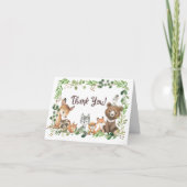 Sweet Woodland Animals Baby shower Dank u wel Bedankkaart (Voorkant)