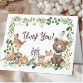 Sweet Woodland Animals Baby shower Dank u wel Bedankkaart