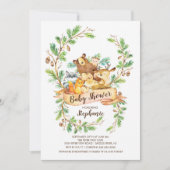 Sweet Woodland Animals Baby shower Invitation Kaart (Voorkant)