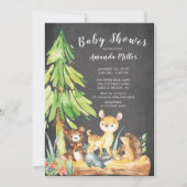 Sweet Woodland Animals Baby shower Invitation Kaart (Voorkant)