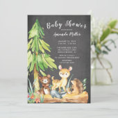 Sweet Woodland Animals Baby shower Invitation Kaart (Staand voorkant)