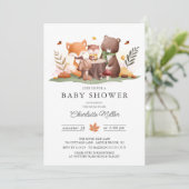 Sweet Woodland Animals Baby shower Kaart (Staand voorkant)