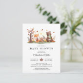 Sweet Woodland Animals Baby shower Kaart (Staand voorkant)