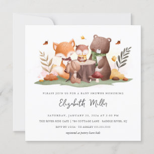 Sweet Woodland Animals Baby shower Kaart