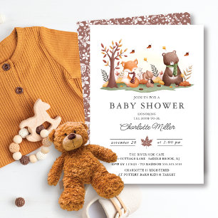 Sweet Woodland Animals Baby shower Kaart