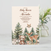 Sweet Woodland Animals Baby shower Kaart (Staand voorkant)