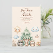 Sweet Woodland Animals Baby shower Kaart (Staand voorkant)