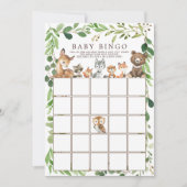 Sweet Woodland Animals BINGO Baby shower Game Kaart (Voorkant)