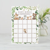 Sweet Woodland Animals BINGO Baby shower Game Kaart (Staand voorkant)