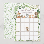 Sweet Woodland Animals BINGO Baby shower Game Kaart (Voorkant / Achterkant)