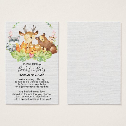 Sweet Woodland Animals Book for Baby Enclosure Visitekaartje (Voorkant /achterkant)