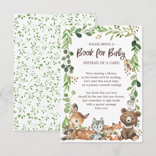 Sweet Woodland Animals Book for Baby Kaart (Voorkant / Achterkant)
