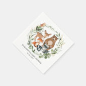 Sweet Woodland Animals Botanical Greenery Gold Servet (Hoek)
