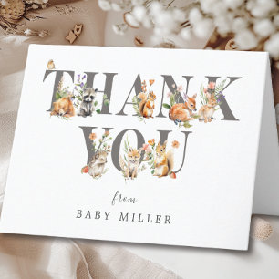 Sweet Woodland Animals Dank u kaart
