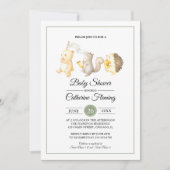 Sweet Woodland Animals Light Green Baby shower Kaart (Voorkant)