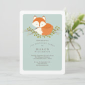 Sweet Woodland Baby Fox verjaardagsfeest Kaart (Staand voorkant)