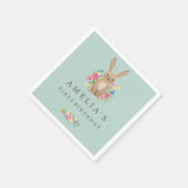 Sweet Woodland Bunny Eerste Verjaardag Servet (Hoek)
